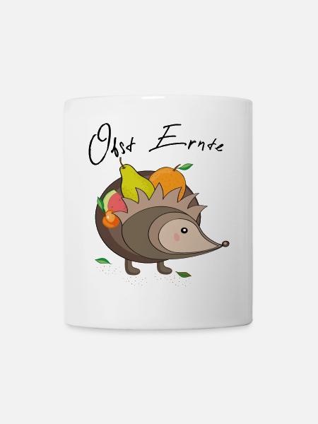Obst Ernte Igel - Tasse - Weiß