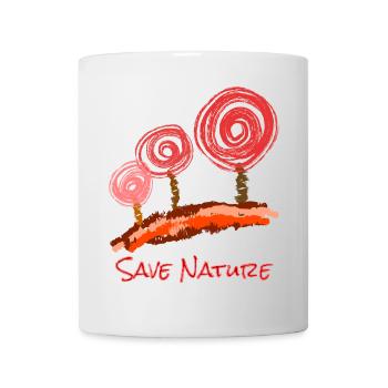 Trees Abstract with Font - Mug - white - Front