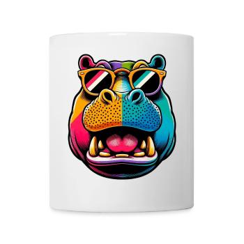 Hippopotamus with Sunglasses - Mug - white - Front