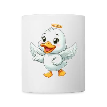 Süße Ente Engelsflügel Heiligenschein Cartoon - Tasse - Weiß - Vorne