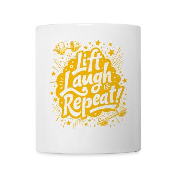 Lift, Laugh, Repeat! Gym Quote - Mug - white - Front