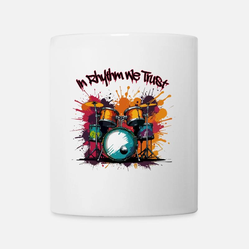 En rythme, nous faisons confiance à Drummer, Drums - Mug blanc - blanc