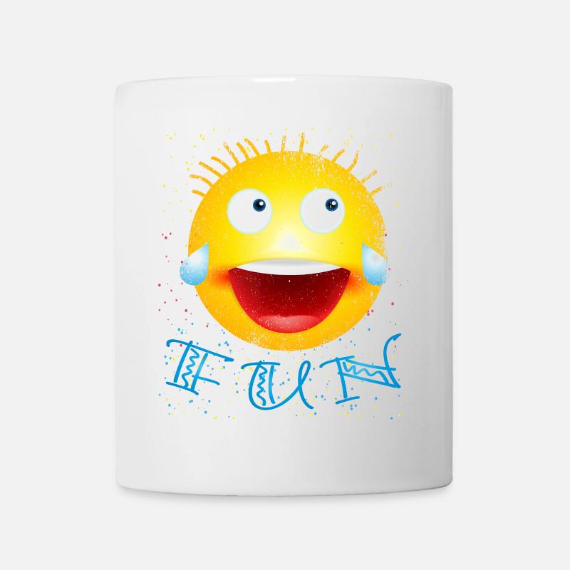 smiley lacht modifiziert - Tasse - Weiß