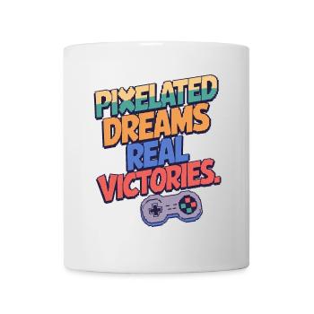 RÊVES PIXÉLISÉS, VRAIES VICTOIRES - Mug blanc - blanc - Devant