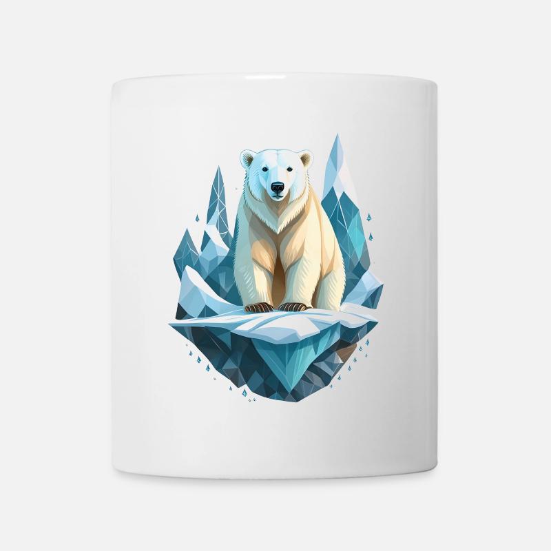 Eisbär auf Eisscholle im Klimawandel - Tasse - Weiß
