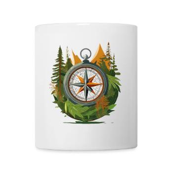 Boussole en forêt pour les aventuriers - Mug blanc - blanc - Devant