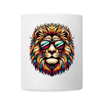 Lion with Sunglasses - Mug - white - Front