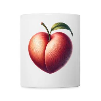 Pfirsich in Herzform: Schönheit der Frucht - Tasse - Weiß - Vorne