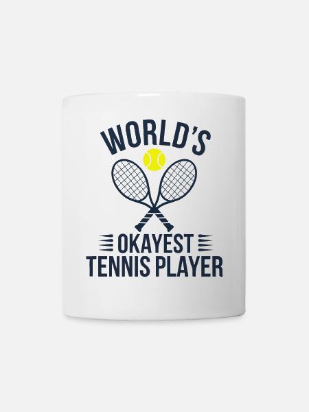 Tennis T-Shirt Worlds Okayest Tennis Player Funny - Tasse - Weiß