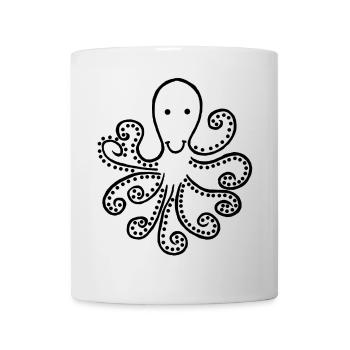 Pieuvre noire étrange - Mug blanc - blanc - Devant