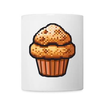Cupkake Pixel Symbol Torte - Tasse - Weiß - Vorne