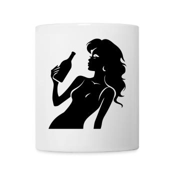 Silhouette Woman Drinking - Mug - white - Front