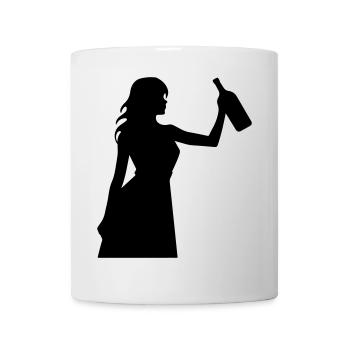 Frau Party Silhouette - Tasse - Weiß - Vorne