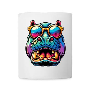 Hippopotamus with Sunglasses - Mug - white - Front