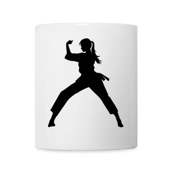 Karate Woman Silhouette - Mug - white - Front