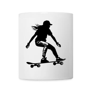 planche à roulettes femme symbole planche à roulettes - Mug blanc - blanc - Devant