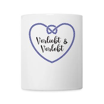 Verliebt Verlobt Verloben Verlobung Hochzeit - Tasse - Weiß - Vorne