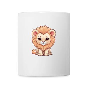 Kawaii Lion Cub Illustration - Mug - white - Front