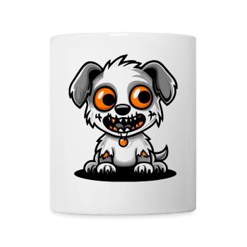 Hund Halloween Zombie Comic - Tasse - Weiß - Vorne