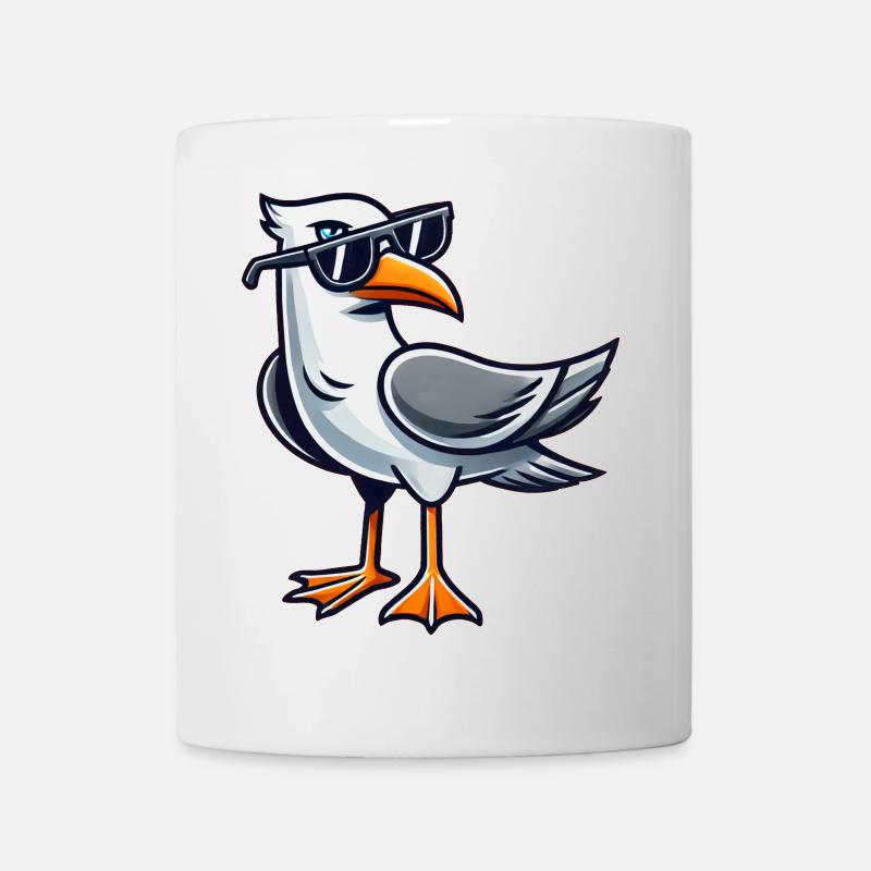 Coole Möwe Küste Nordsee Ostsee Sonnenbrille - Tasse - Weiß