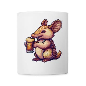 Armadillo Bière Pixel - Mug blanc - blanc - Devant