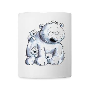 Eisbär Mit Eisbär Baby I Polarbär - Tasse - Weiß - Vorne