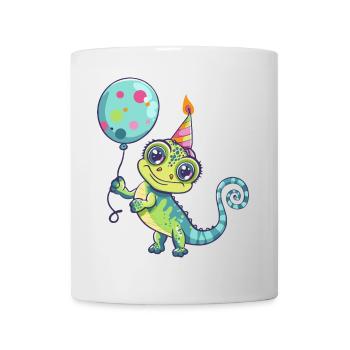 Bande dessinée d’anniversaire caméléon - Mug blanc - blanc - Devant