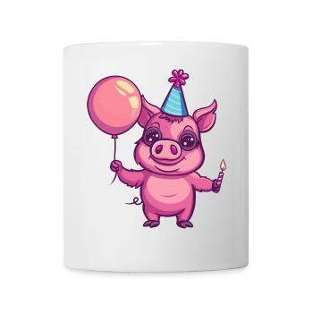 Schwein Geburtstag Comic Wildschwein - Tasse - Weiß - Vorne