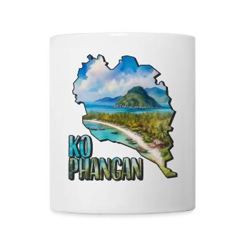 Aquarell Landkarte Ko Phangan - Tasse - Weiß - Vorne