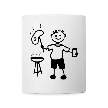 Joie des grillades, du barbecue et des fêtes sur le gril non encadré - Mug blanc - blanc - Devant