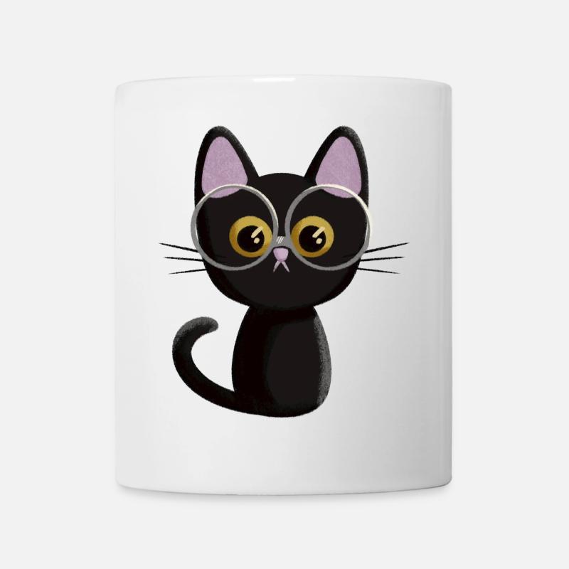 Schwarze Katze - Tasse - Weiß