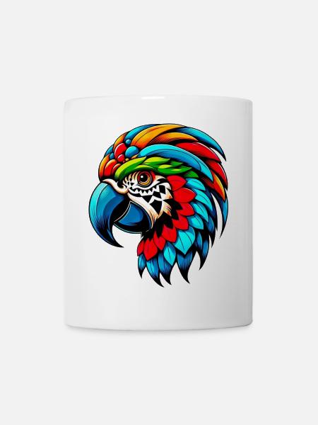 Harlekin Papagei - Tasse - Weiß
