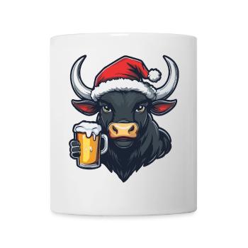 Stier Weihnachten Bier - Tasse - Weiß - Vorne