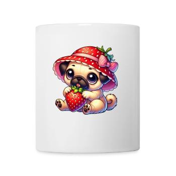 Pug with Strawberry Summer Fruity - Mug - white - Front