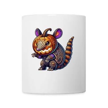 Funny Pumpkin Armadillo Halloween Pumpkin Head - Mug - white - Front