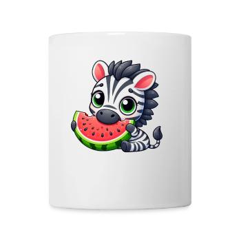 Zebra Melon Cartoon Watermelon Summer - Mug - white - Front