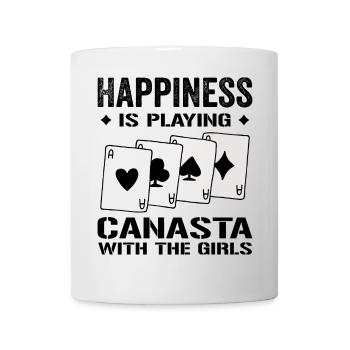 Glück beim Spielen von Canasta mit den Mädchen | Canasta - Tasse - Weiß - Vorne