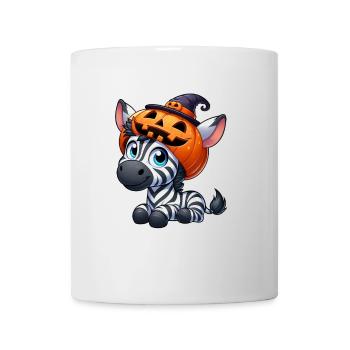 Cute Halloween Zebra Pumpkin Cartoon - Mug - white - Front