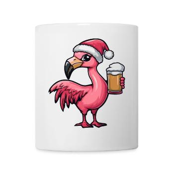 Flamingo Weihnachten Bier - Tasse - Weiß - Vorne