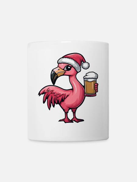 Flamingo Weihnachten Bier - Tasse - Weiß