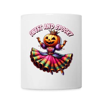 Princesse citrouille d’Halloween avec robe colorée - Mug blanc - blanc - Devant