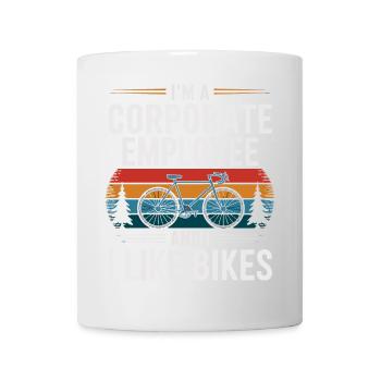 Firmenmitarbeiter, der Fahrräder mag - Tasse - Weiß - Vorne