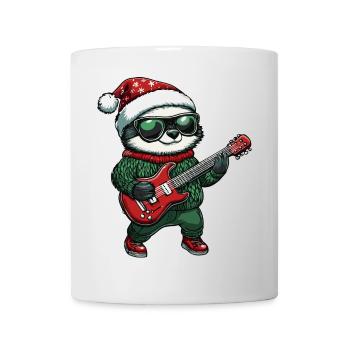 Faultier Weihnachten Gitarre - Tasse - Weiß - Vorne