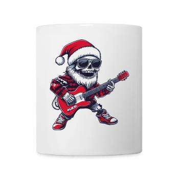 Squelette Père Noël Guitare - Mug blanc - blanc - Devant