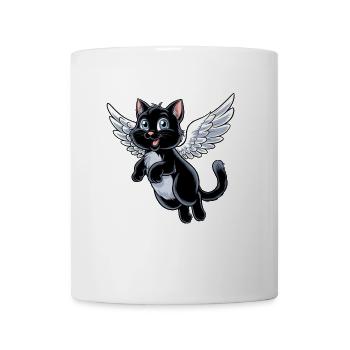 Chat noir avec des ailes d’ange - Mug blanc - blanc - Devant