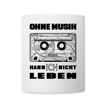Kassette - Ohne Musik kann ich nicht leben - Tasse - Weiß - Vorne