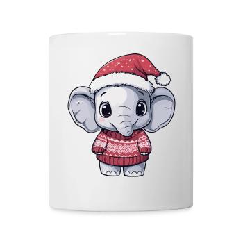 Bande dessinée de Noël éléphant - Mug blanc - blanc - Devant