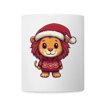 Bande dessinée de Noël Lion - Mug blanc - blanc - Devant