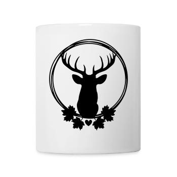 Kranz mit Hirsch - Tasse - Weiß - Vorne