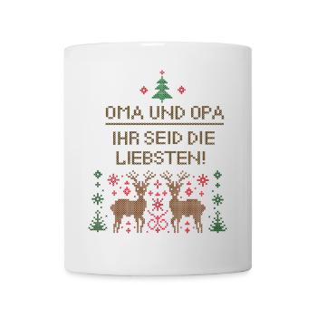 Oma und Opa ihr seid die Liebsten - Tasse - Weiß - Vorne